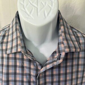Mizzen+Main Men's  blue, pink & gray Leeward Trim Fit long sleeve shirt Large L